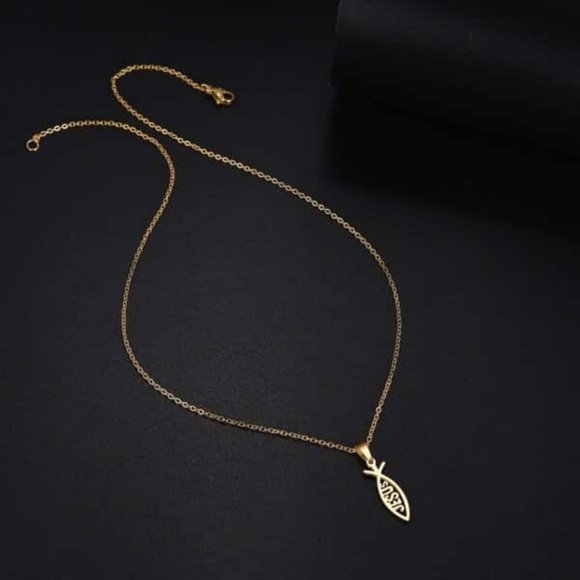 JESUS Fish Shape Necklace - Picture 2 of 4